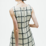 Window Check Tweed Mini Dress