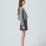 bijou button bubble cropped knit