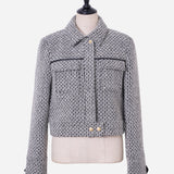 Veste en tweed et cuir