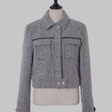 Veste en tweed et cuir