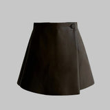 Leather-like wrap culottes