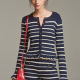 Gold Button Frill Knit Set up