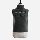 sleeve less ribbon slit knit