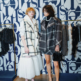 big check BISHU pure wool gilet