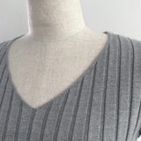 Basic Long Sleeve V Neck Knit