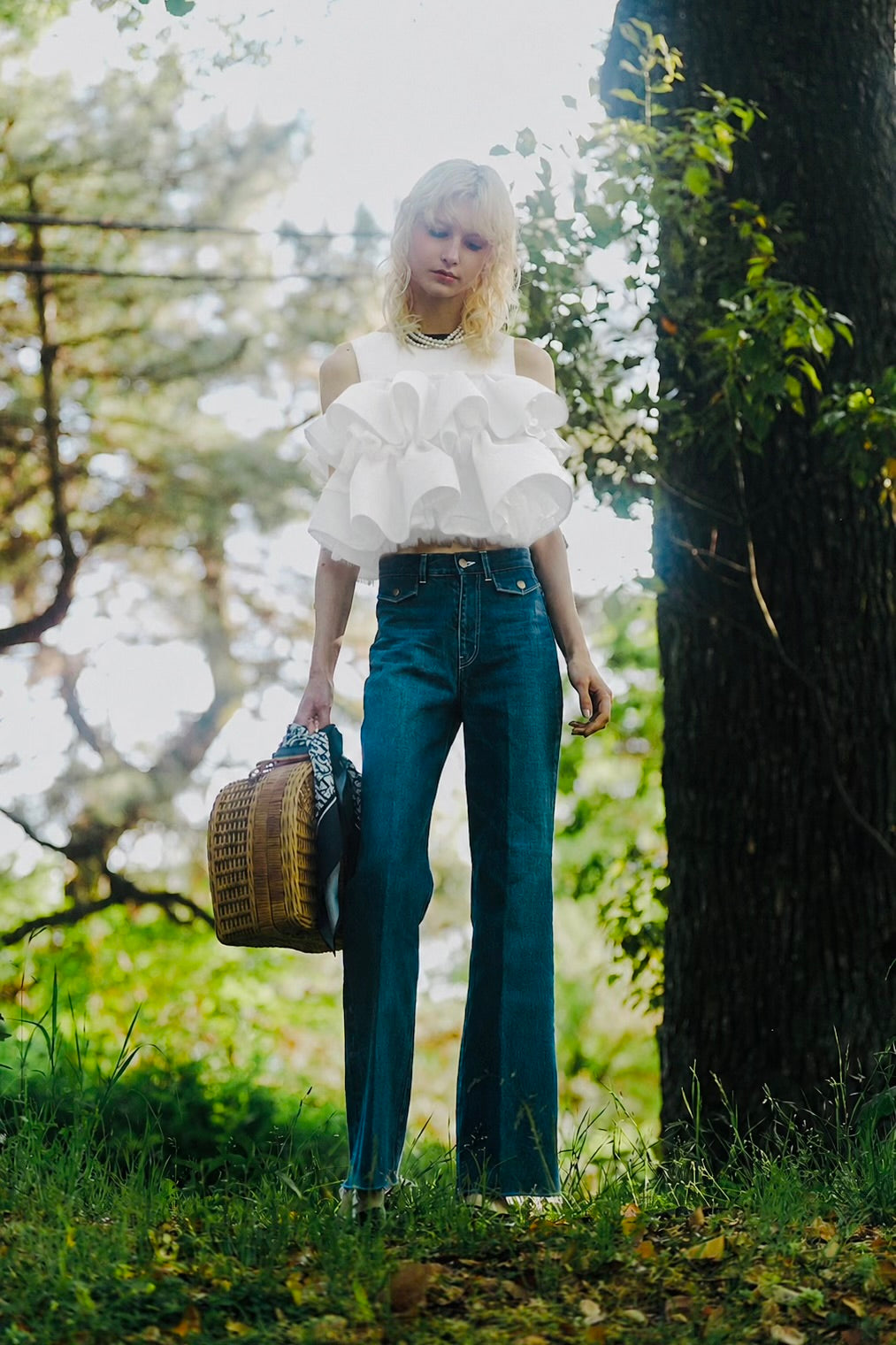 Bloom Gingham Tops / Bloom Cotton Lace Tops – shéller / シェリエ