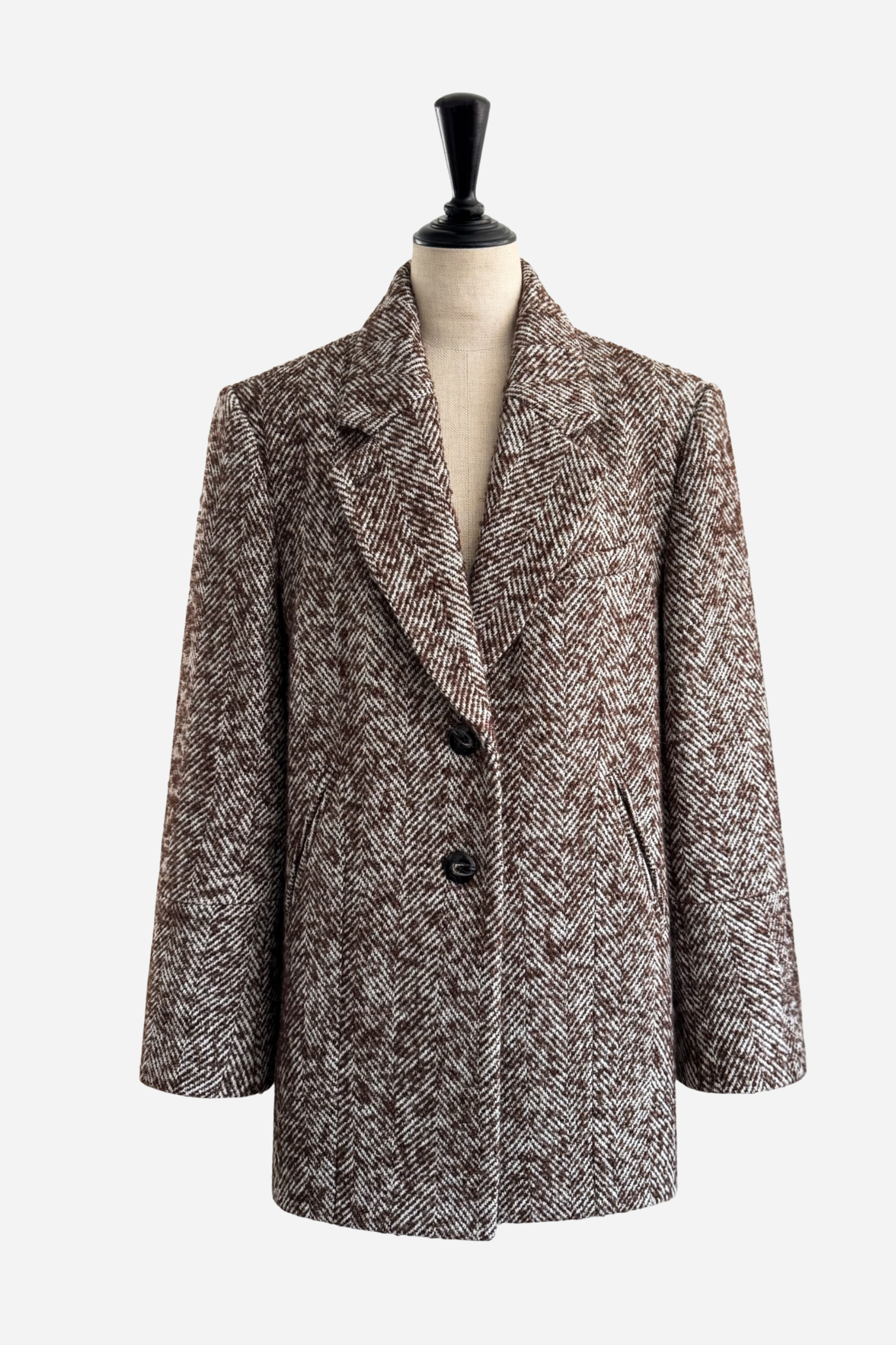 Herringbone Over Size Jacket Coat – shéller / シェリエ Herringbone Over Size Jacket Coat – shéller / シェリエ