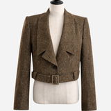 Classic Belted Cropped Jacket