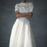 flower lace long skirt