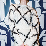 big check BISHU pure wool skort