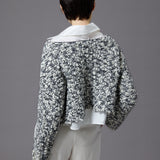 glossy tuck wide pants