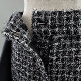 shiny tweed wrap culottes