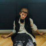flower spangle tweed gilet