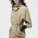 Suede-Like Drawstring Jacket