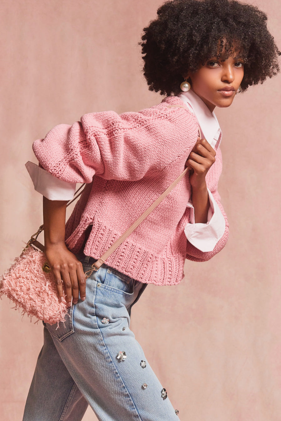 Textured V Neck Knit