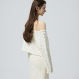 bijou button bubble cropped knit