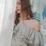 2way ruffle flill blouse