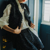 flower spangle tweed gilet