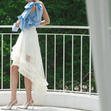 back long ruffle skirt