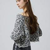 bijou button bubble cropped knit