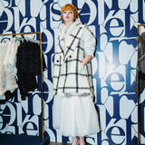 big check BISHU pure wool gilet