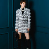 fur line tweed jacket