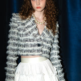 fur line tweed jacket