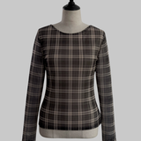 Sheer Check Long Sleeve Top