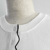 Scalloped Bi-Color Cardigan