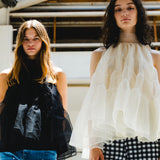 Back Ribbon Organdy Tops