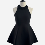 Halter Frill Peplum Knit Tops