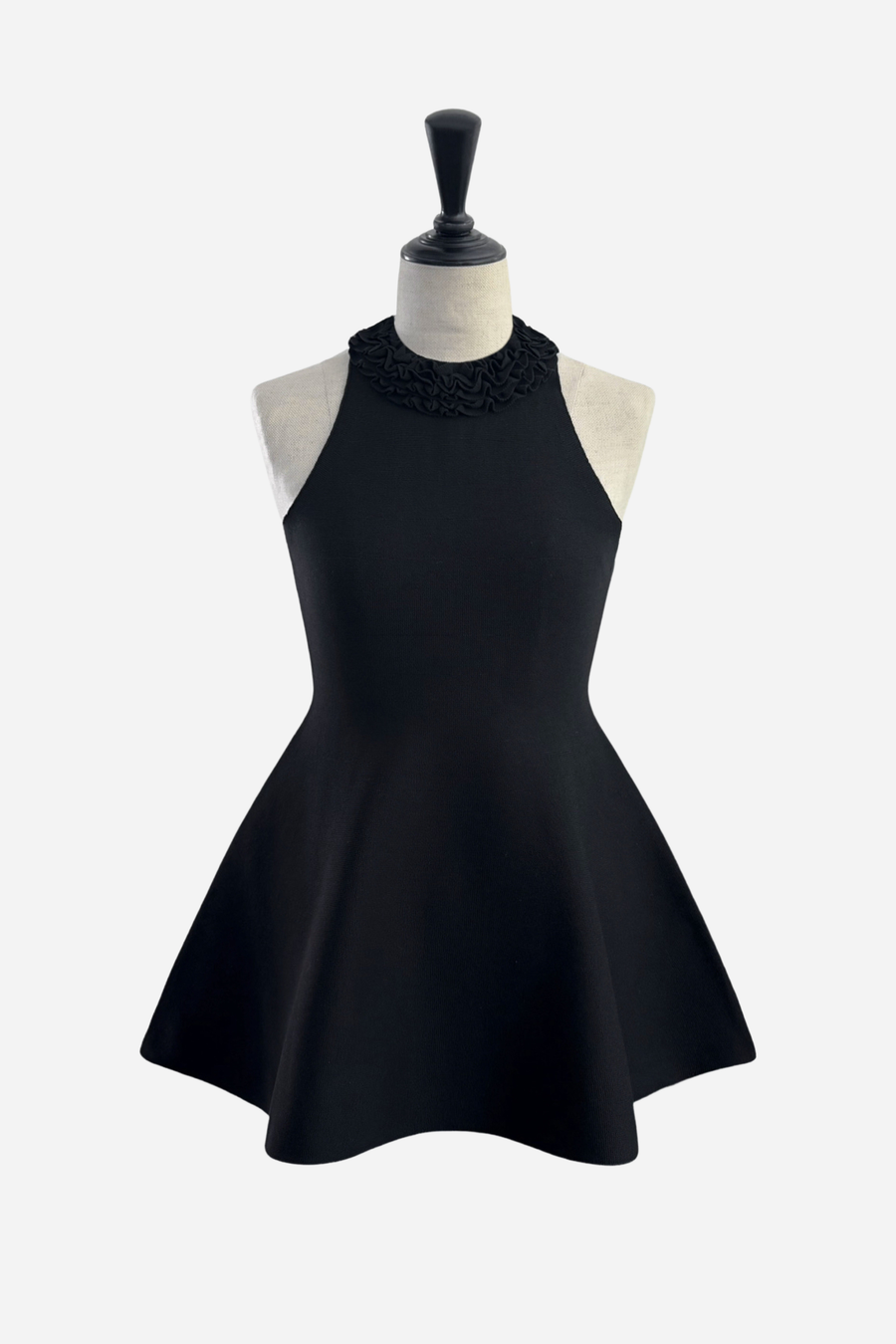 Halter Frill Peplum Knit Tops