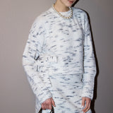 Speckled knit mini skirt