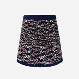 jupe en tricot tweed bicolore