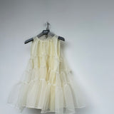 Back Ribbon Organdy Tops