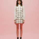 【即納】Window Check Tweed Mini Dress