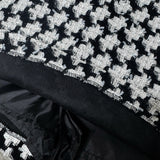 leather combination tweed skort