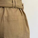 waist mark denim like short pants