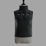 sleeve less ribbon slit knit