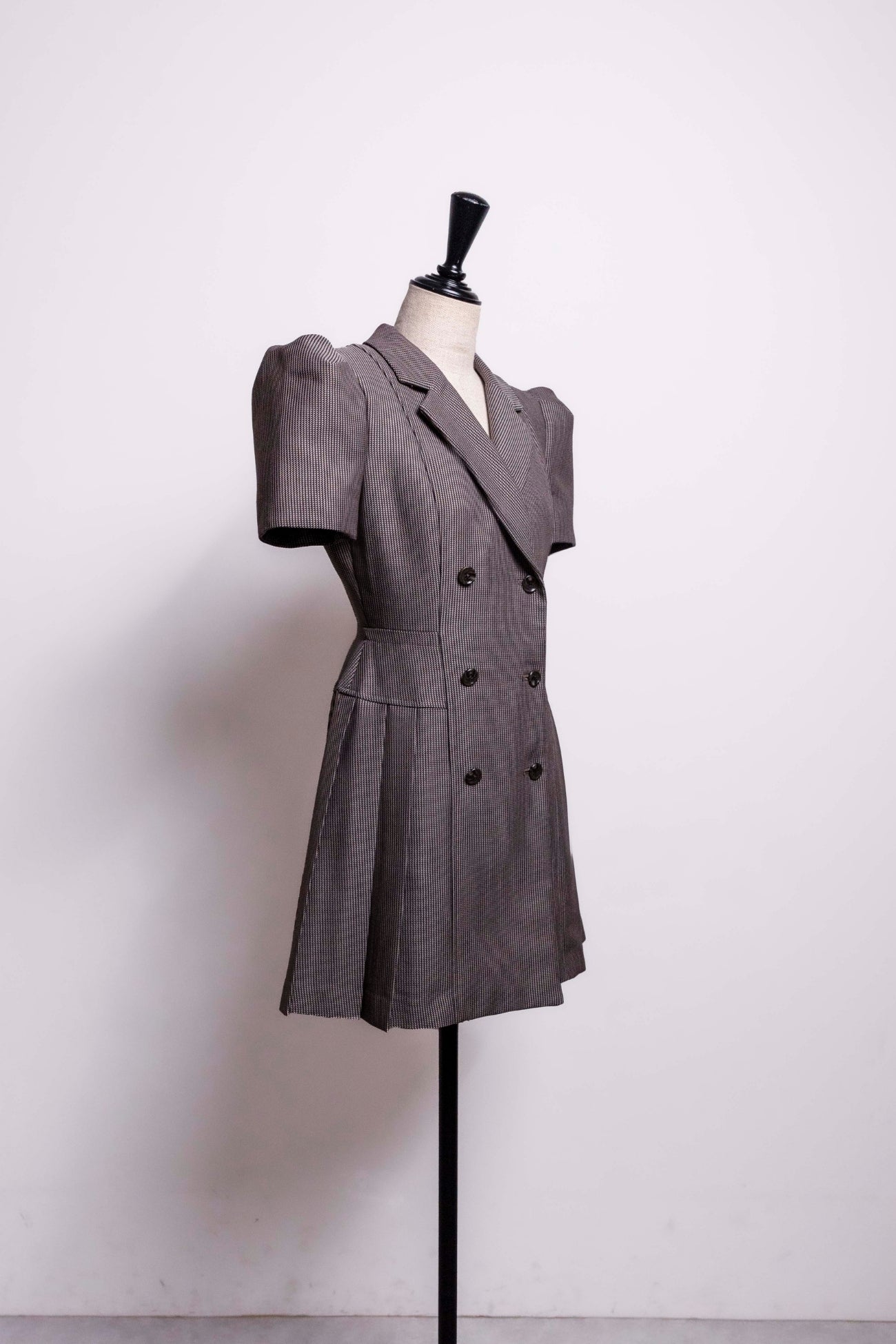 puff sleeve pleated jacket dress – shéller / シェリエ 