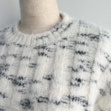 Speckled side ribbon knit
