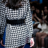 leather combination tweed skort