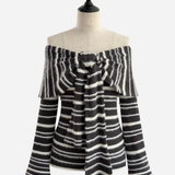 Bow Wrap Off Shoulder Knit