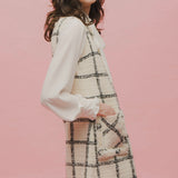 【即納】Window Check Tweed Mini Dress