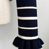 Gold Button Frill Knit Set up