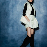 flower spangle tweed gilet