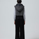 glossy tuck wide pants