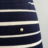 Gold Button Frill Knit Set up