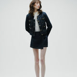 OKAYAMA Gold Button Denim Wrap Culottes