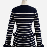Gold Button Frill Knit Set up